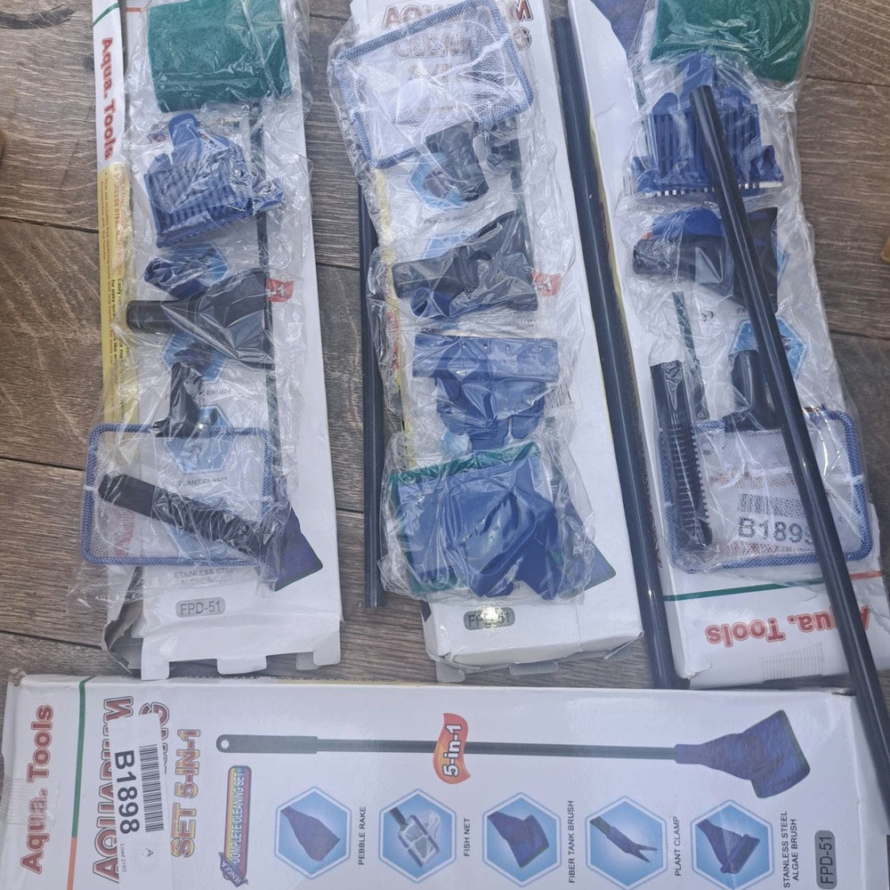 THREE NEW 5 in 1 Aquarium/Fish Tank Cleaning Tools Set Algae Sifter